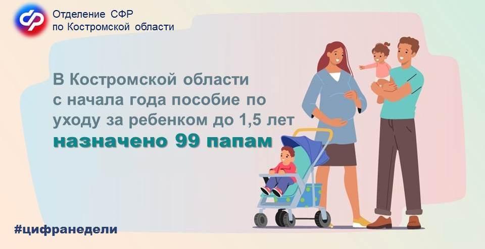 Отделение СФР по Костромской области назначило 99 отцам пособие по уходу за ребенком до полутора лет