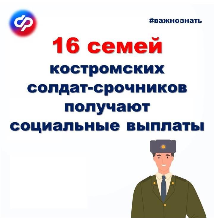 В Костромской области 16 семей военнослужащих по призыву получают социальные выплаты 