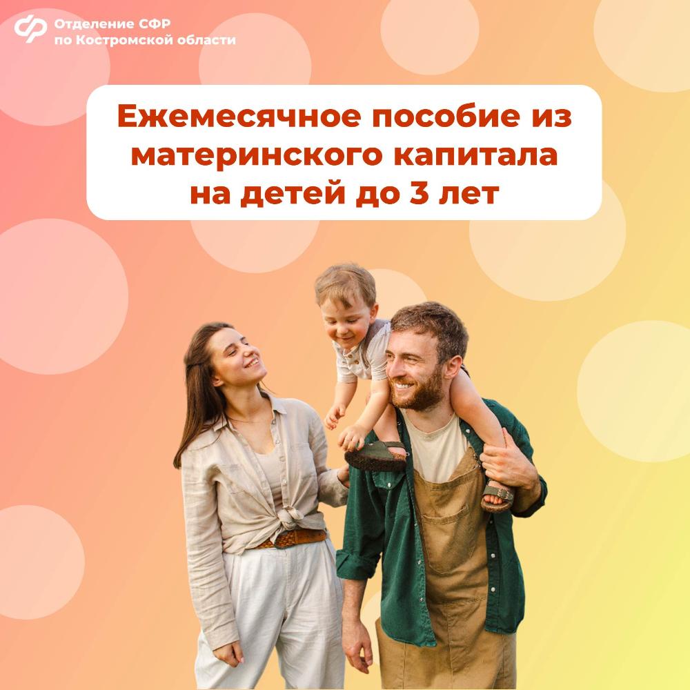 Две тысячи костромских семей получают ежемесячное пособие из средств материнского капитала на детей до трех лет